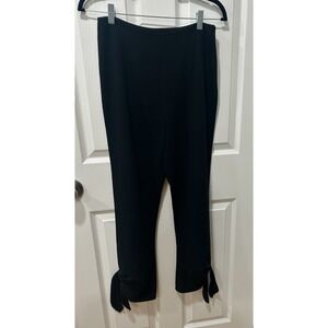 999 Black Nuluu Cropped Tie Ankle Pants Sz 4 Glam Avant Garde